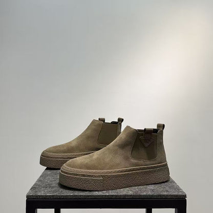 Damen Chelsea Boots Chunky Flexibler Sohle