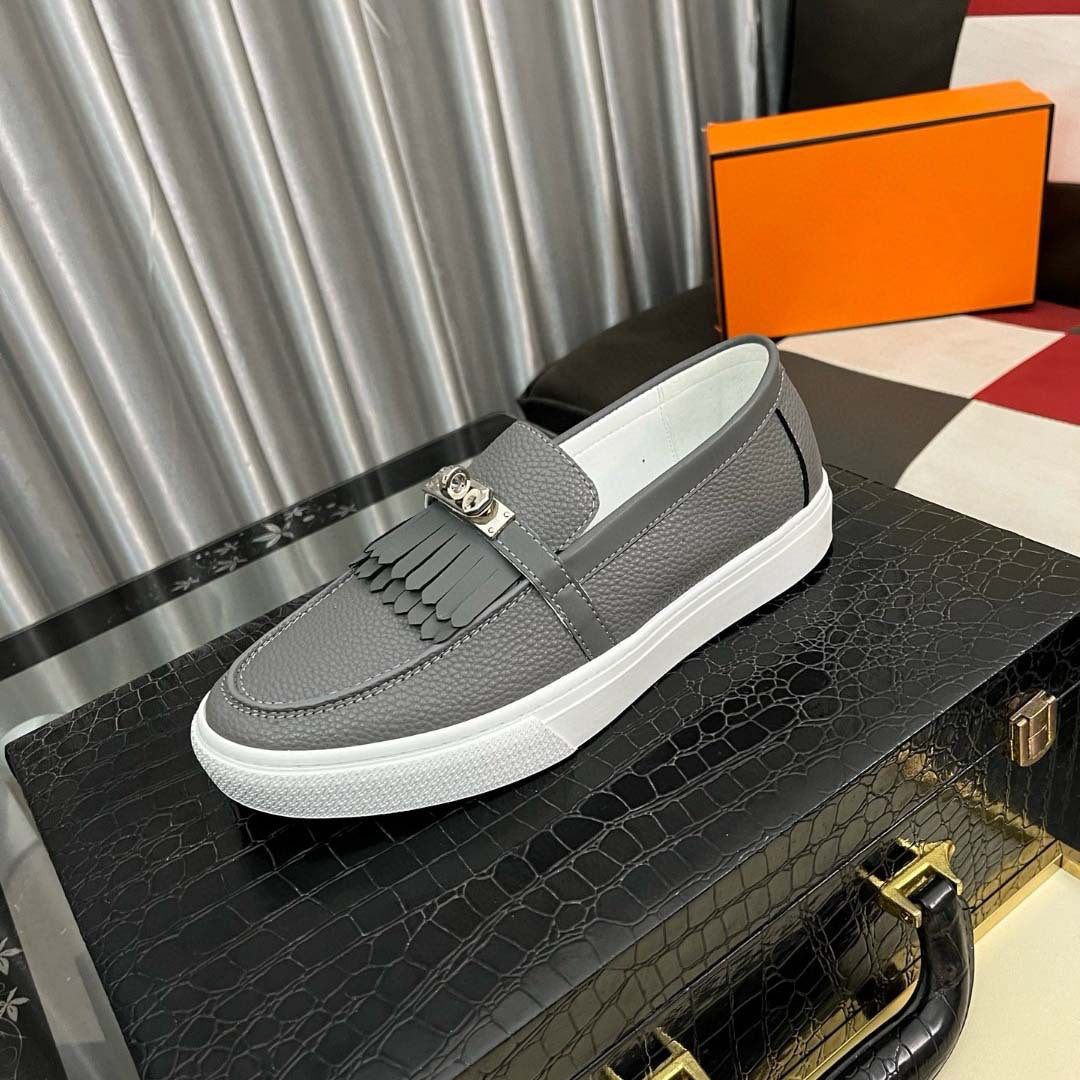 Damen Mokassins Narben Leder Elegant