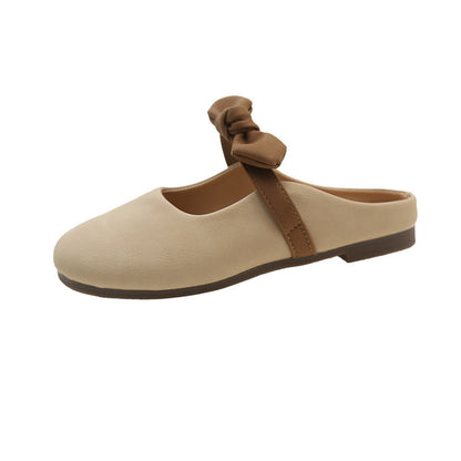 Damen Mules Bequem Schleife