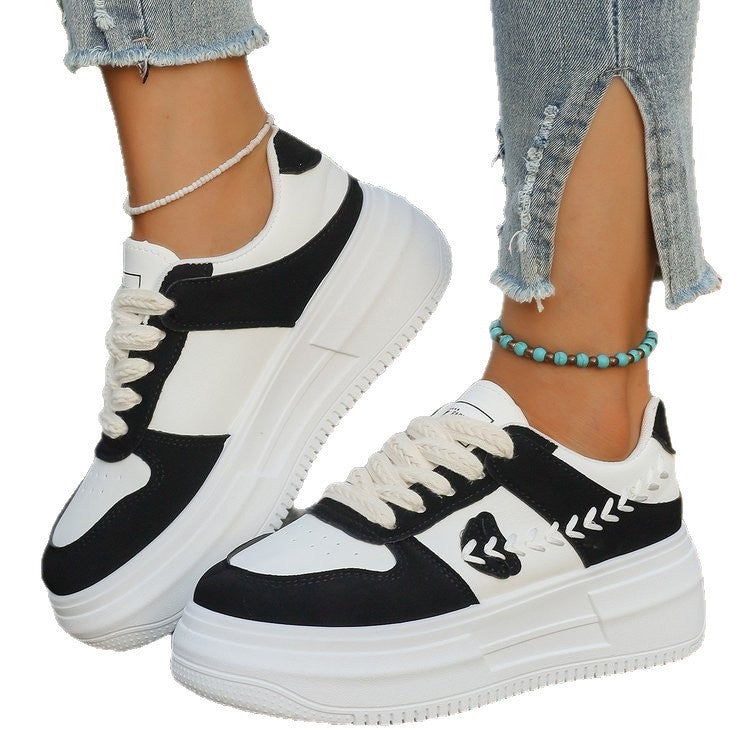 Damen Plateau Sneaker Hoch Weiche Sohle