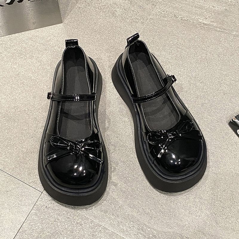 Damen Plateau-Schuhe Glänzend Schick Heidi Stil