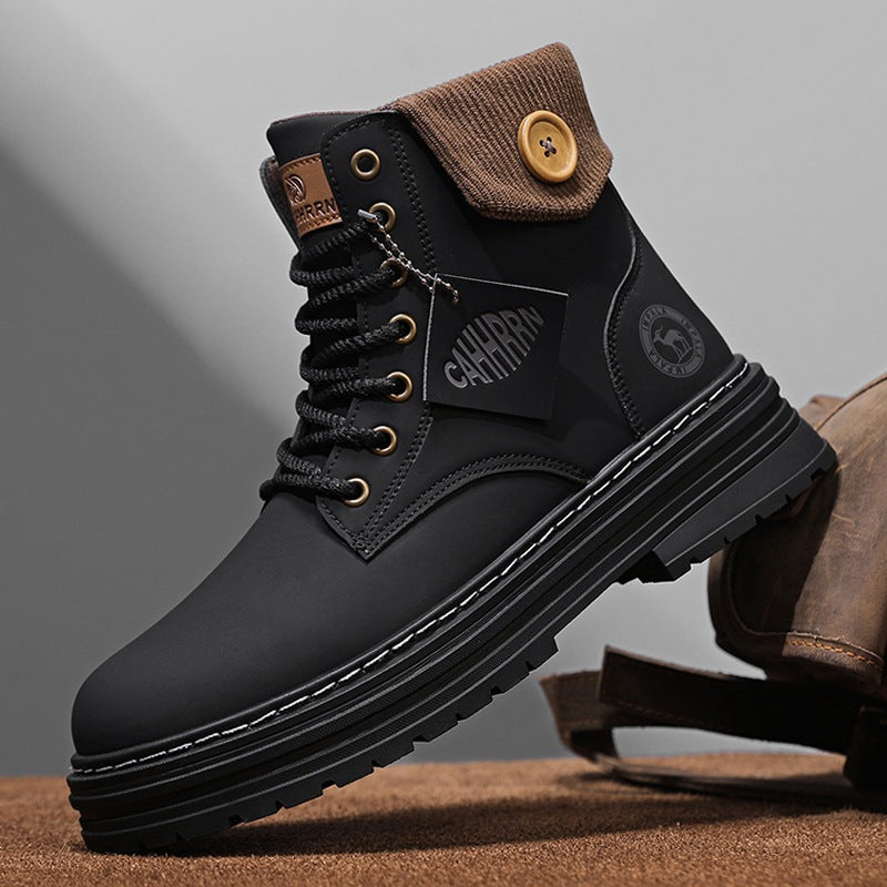 Damen Winterstiefel Gepolstert Warm Knopfverschluss