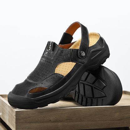 Damen Sandalen Leder Atmungsaktiv Sommerlich