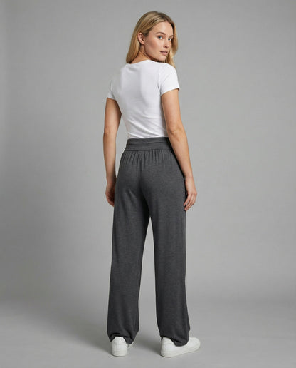 Damen Jogginghose Oversize Bequem Grau Herbst