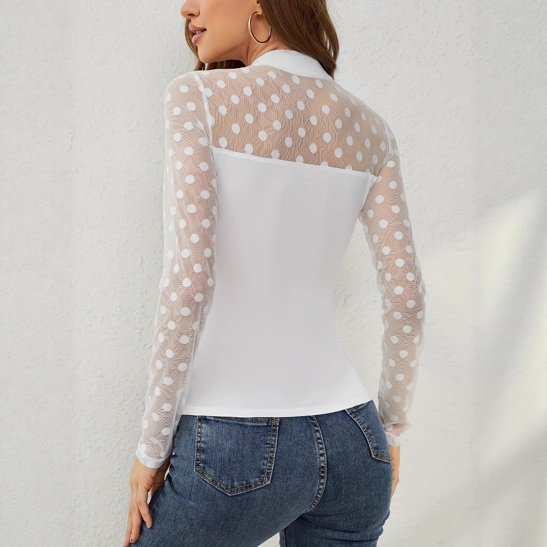 Damen Langarmbody V-Ausschnitt Glitzernd Elegant