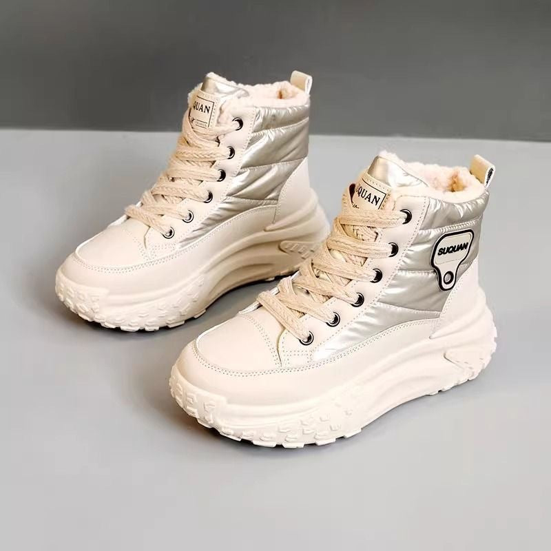 Damen Winterstiefel Hochgeschnürt Warm