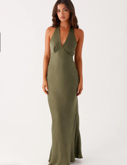 Damen Wickelkleid V-Ausschnitt Slim Fit Elegantes