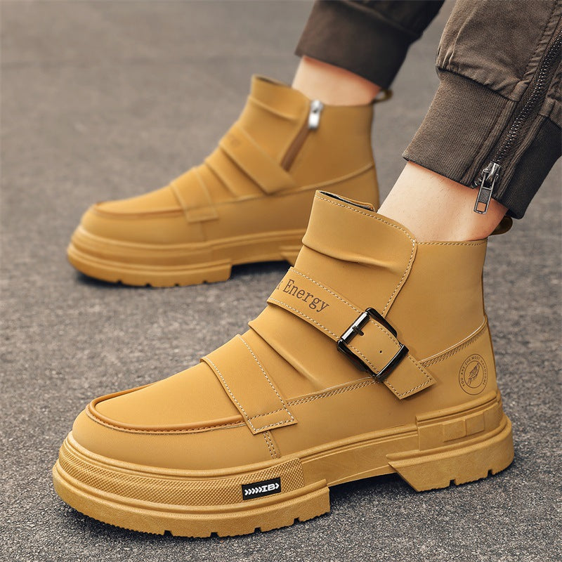 Damen Stiefel Mid Cut Robust Verstellbarer Riemen