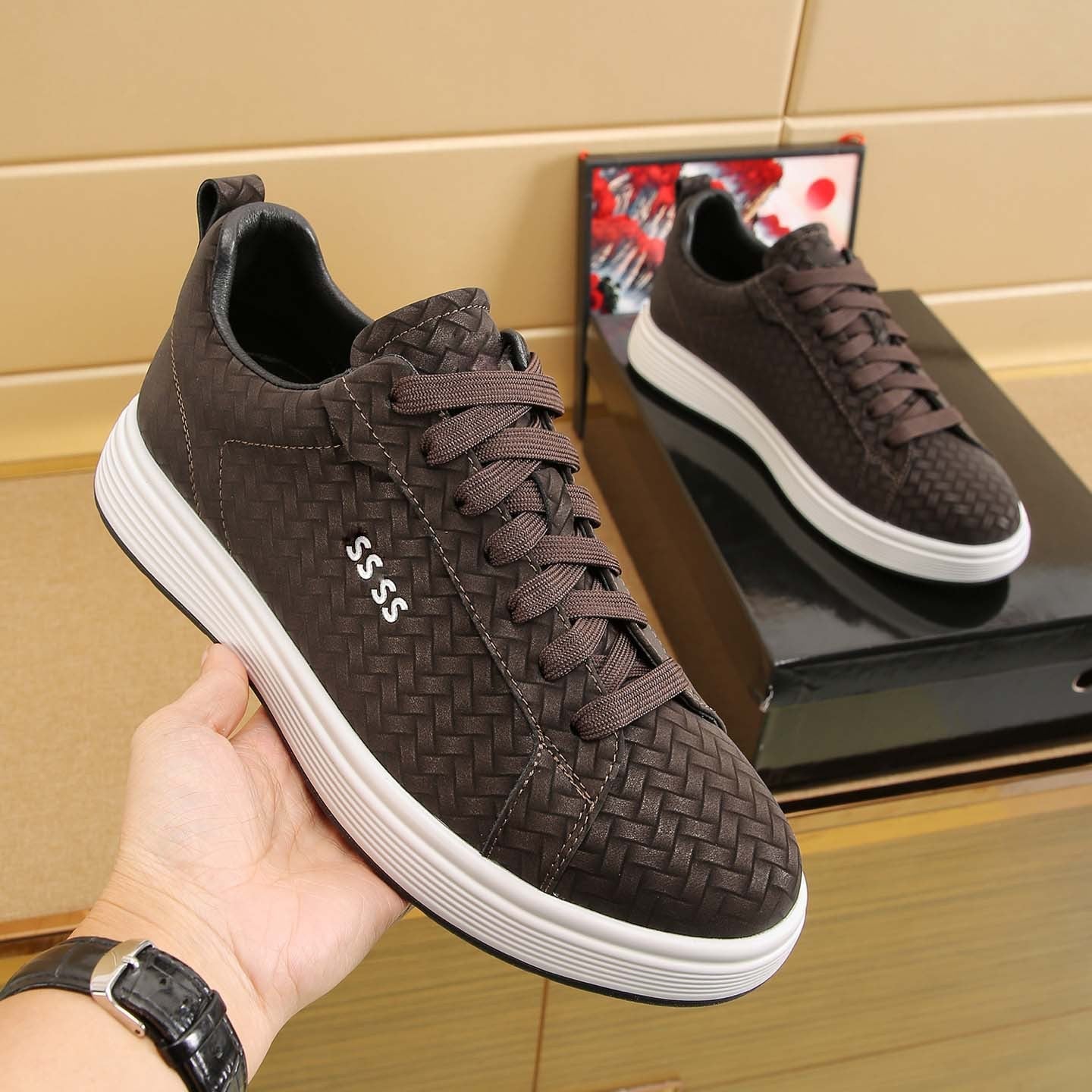Damen Sneaker Geflochten Rutschfest
