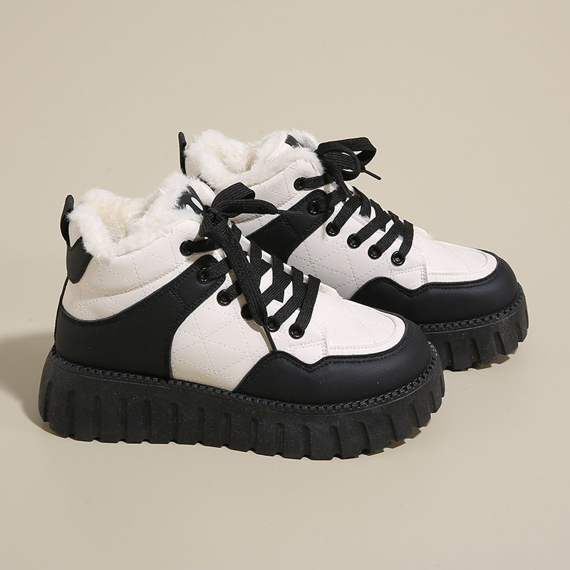 Damen Plateau Sneaker Warmfutter Winter
