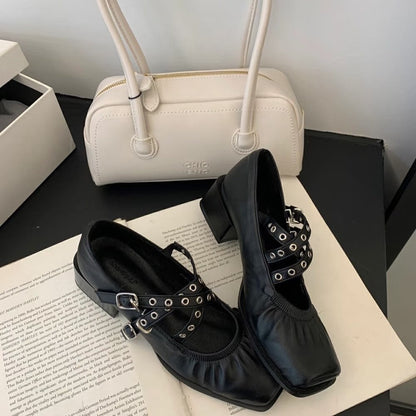 Damen Slingback Ballerinas Edel Leder Verstellbar