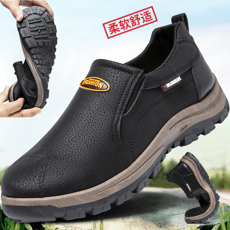 Damen Slip-On Schuhe Bequem Leder Schwarz - Norvielle