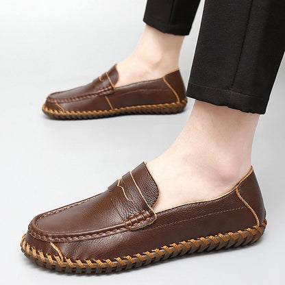 Damen Mokassins Leder Handgenäht Elegantes Design - Norvielle