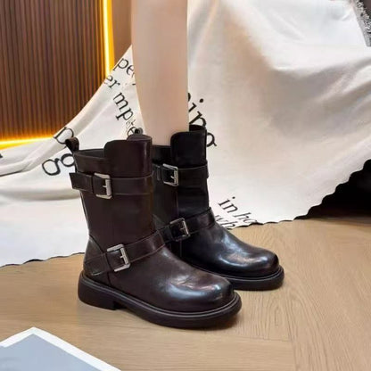 Damen Schnürstiefel Robustes Leder
