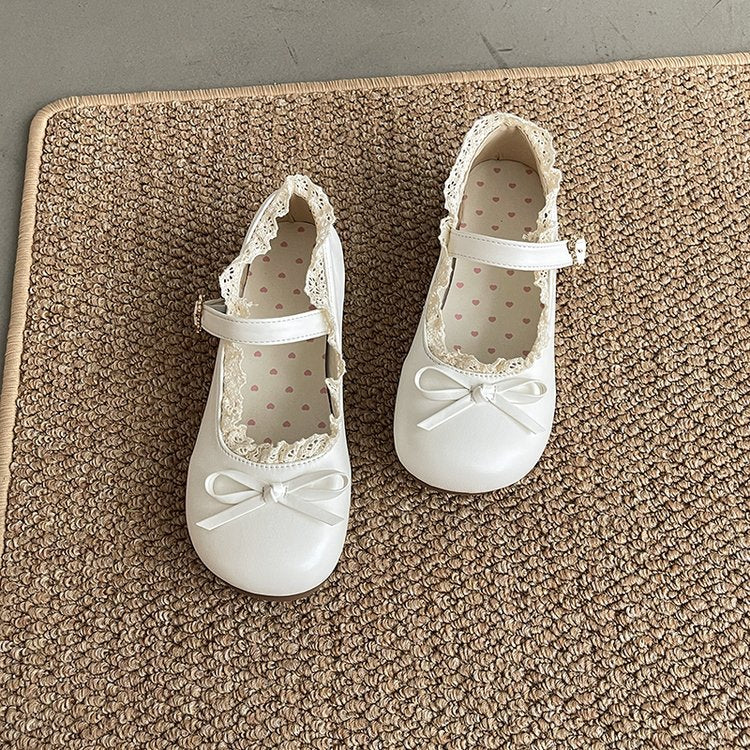Damen Mary Jane Schuhe Rüschendetail Komfort Innenfutter