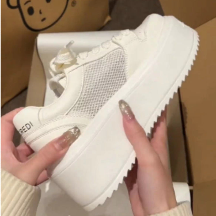Damen Sneaker Plateau Atmungsaktives Mesh Modern