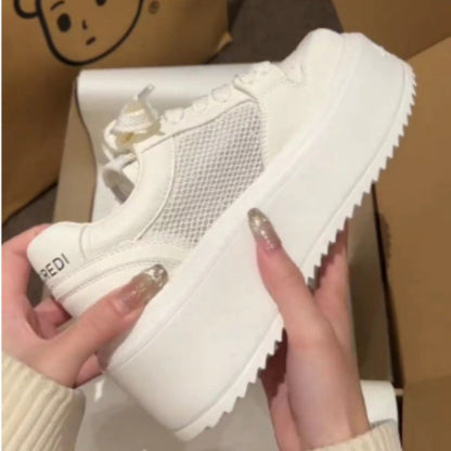 Damen Sneaker Plateau Atmungsaktives Mesh Modern