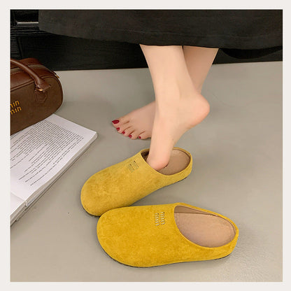Damen Veloursleder Hausschuhe Weich Warm