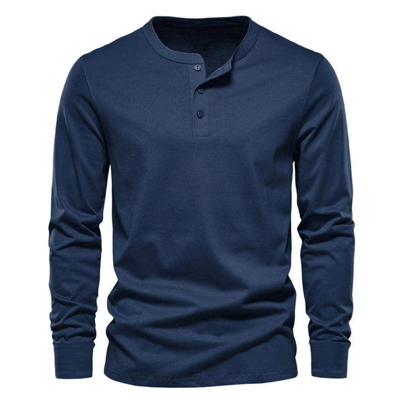 Herren Langarmshirt Weich Bequem Mit Knöpfen