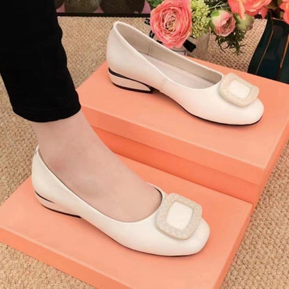 Damen Ballerinas Bequem Mit Schmuckdetail Schwarz - Norvielle