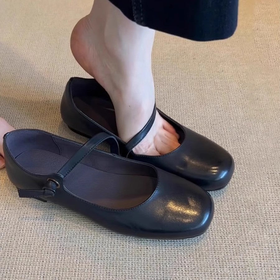 Damen Ballerinas Weiches Leder Elegante Riemen - Norvielle