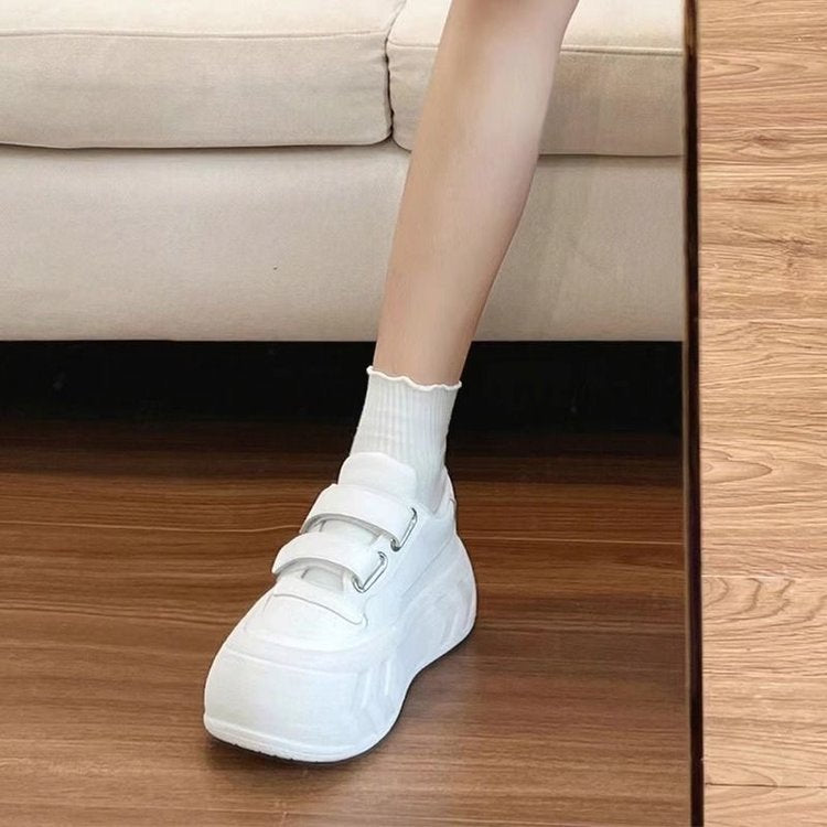 Damen Plattform Sneaker Klettverschluss Modern