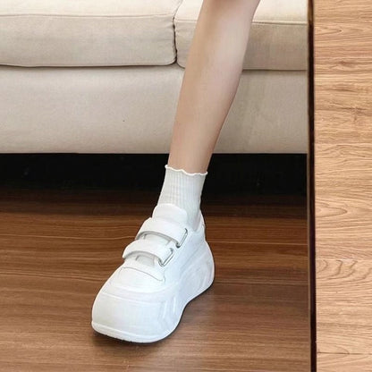 Damen Plattform Sneaker Klettverschluss Modern