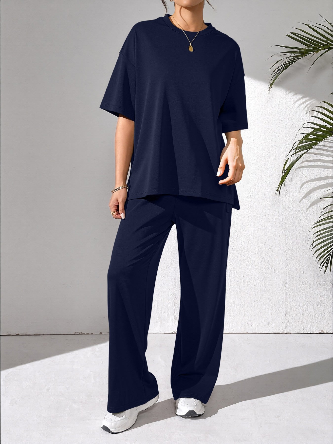 Damen Freizeit-Set Bequemes Weites Oberteil