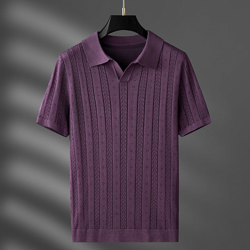 Herren Poloshirt Baumwolle Elegant Schwarz - Norvielle