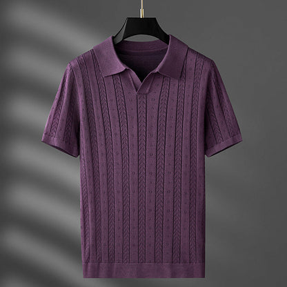 Herren Poloshirt Baumwolle Elegant Schwarz - Norvielle