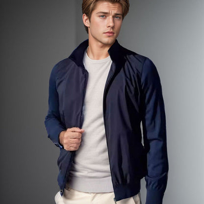 Herren Slim Fit Sommerjacke Lässig Reißverschluss Taschen