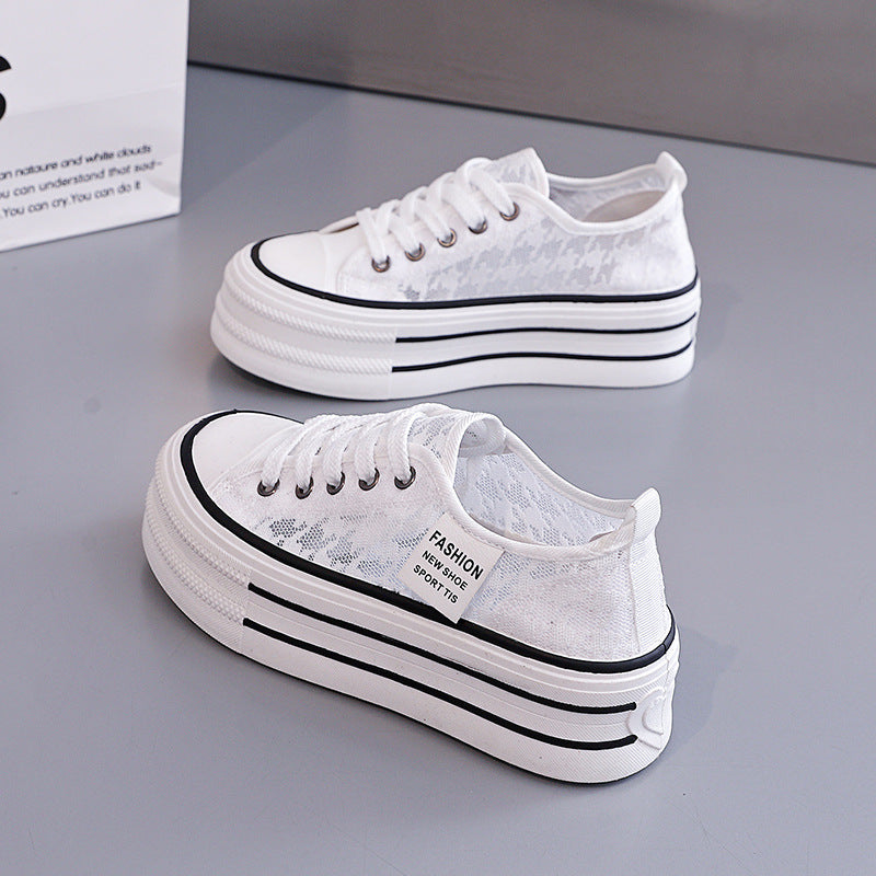Damen Sneaker Hochplateau Atmungsaktiv