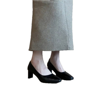 Damen Pumps Komfort Blockabsatz Elegantes Leder