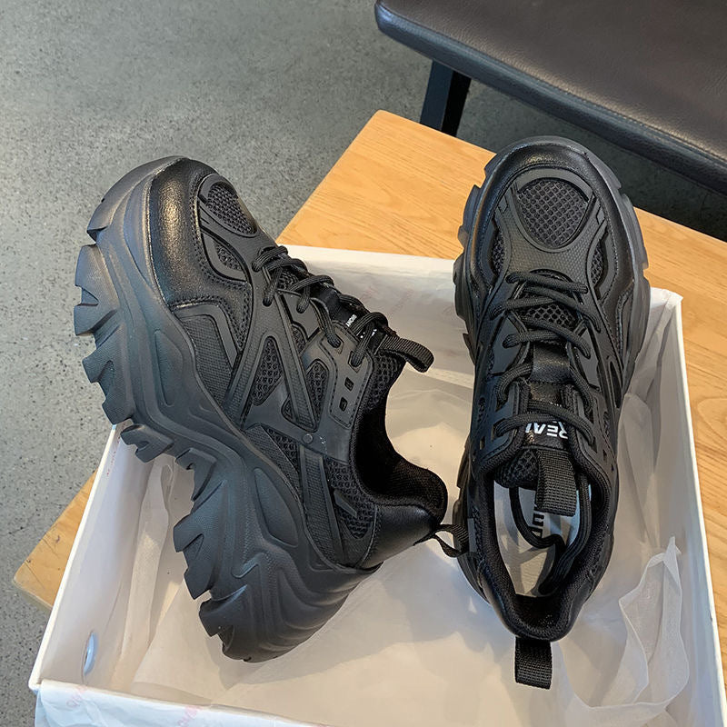 Damen Sneaker Sportlich Atmungsaktives Mesh Stabilsohle Schwarz - Norvielle