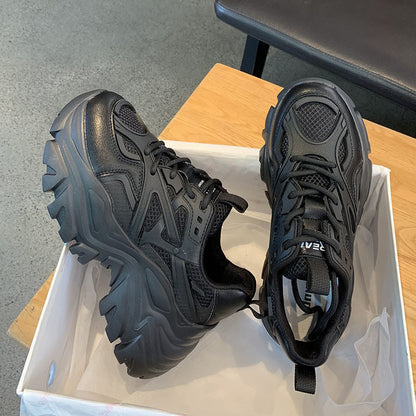 Damen Sneaker Sportlich Atmungsaktives Mesh Stabilsohle Schwarz - Norvielle