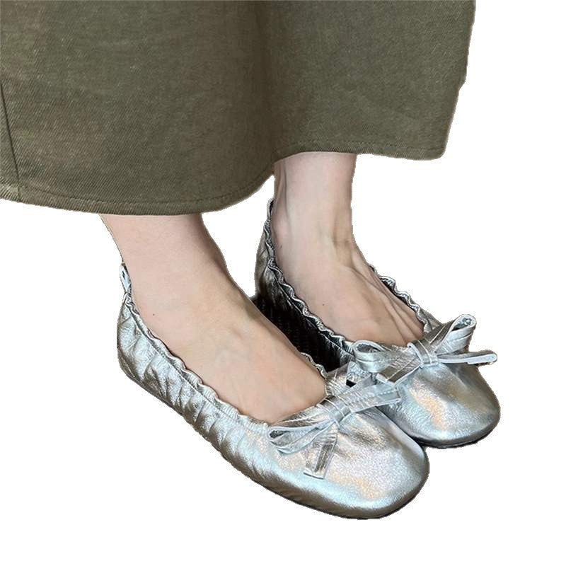 Damen Ballerinas Elastisch Rüschen