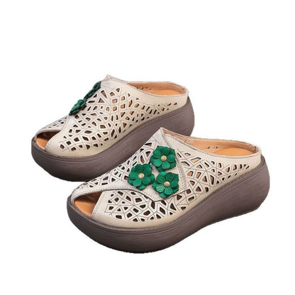 Damen Clogs Atmungsaktives Material Blumenapplikation Modern