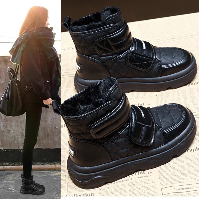 Damen Winterstiefel Gefüttert Warm Klettverschluss