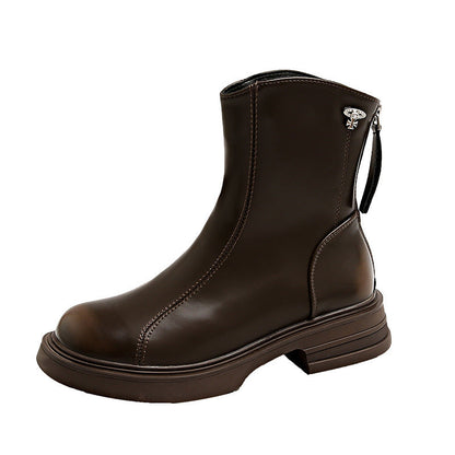 Damen Stiefeletten Elegant Kunstleder Reißverschluss