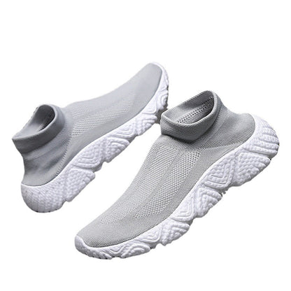 Damen Sneaker Sportlich Knit Slip-On Rutschfeste Sohle