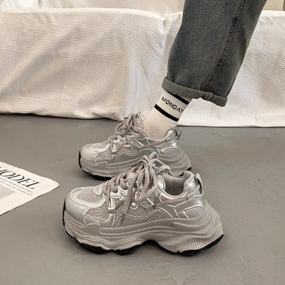Damen Sneaker Chunky Atmungsaktives Material Weich