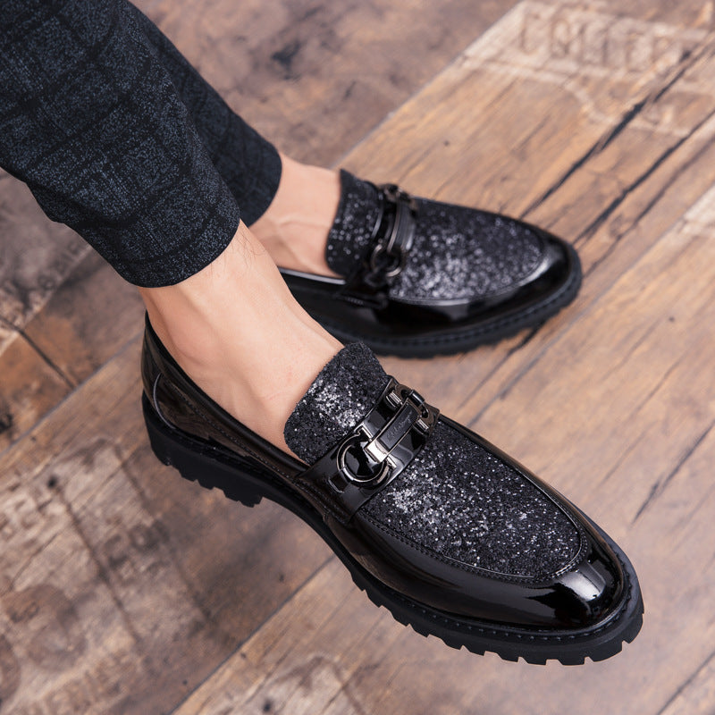 Damen Mokassins Glitzer Schuhe Elegant