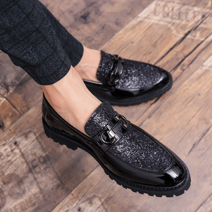 Damen Mokassins Glitzer Schuhe Elegant