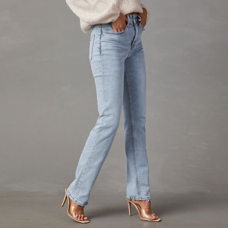 Damen High-Waist Jeans Lässig Damenjeans