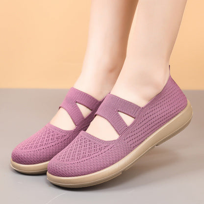 Damen Slip-On Schuhe Elastisch Bequem Komfortschuhe