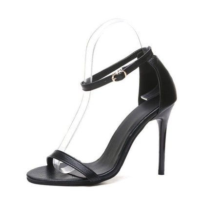 Damen High Heel Sandaletten Transparenter Riemen Hochhackig