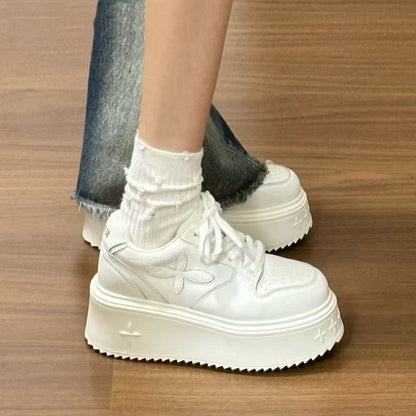 Damen Plattform Sneaker Hoch Weiches Innenfutter