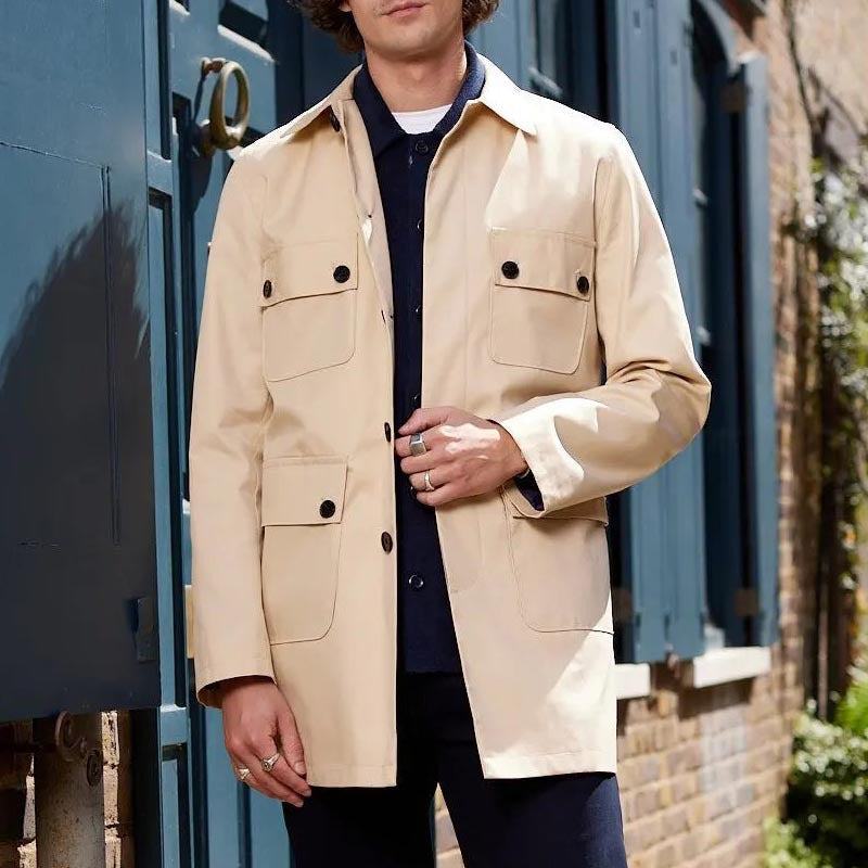 Herrenjacke Elegant Aufgesetzte Taschen Modern