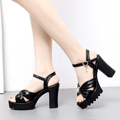 Damen Plateau-Sandaletten Stabiles Sohlen-Design Elegantes