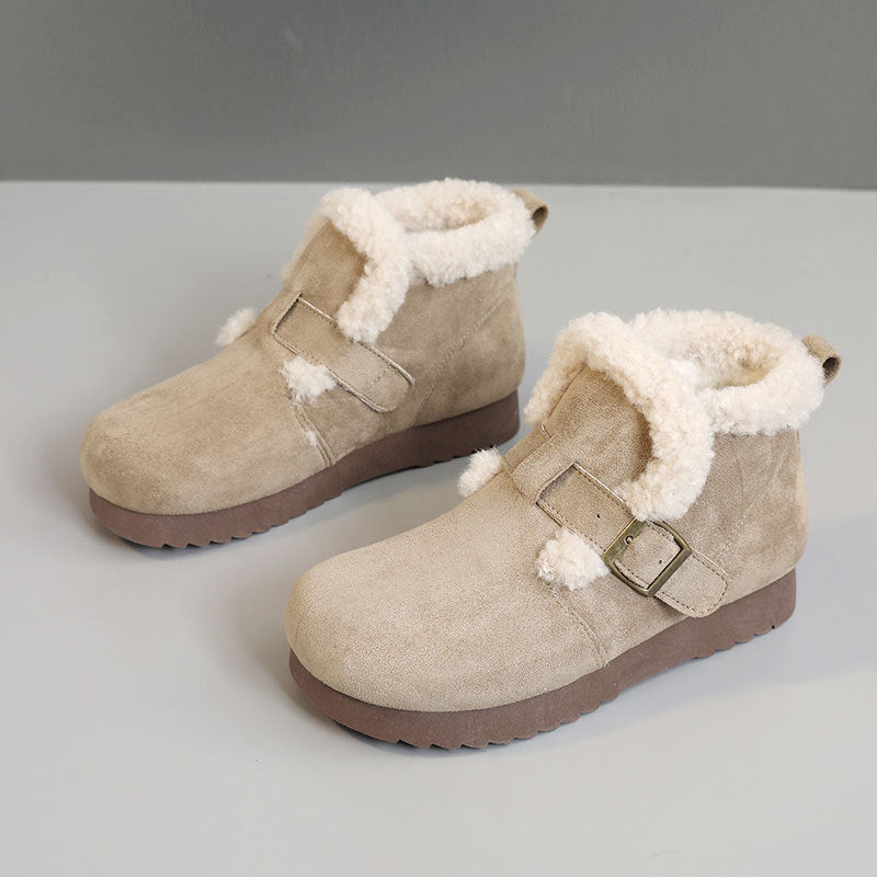 Damen Winterstiefeletten Weich Riemchen